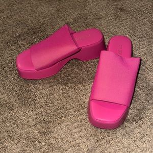 Hot Pink Platform Sandals